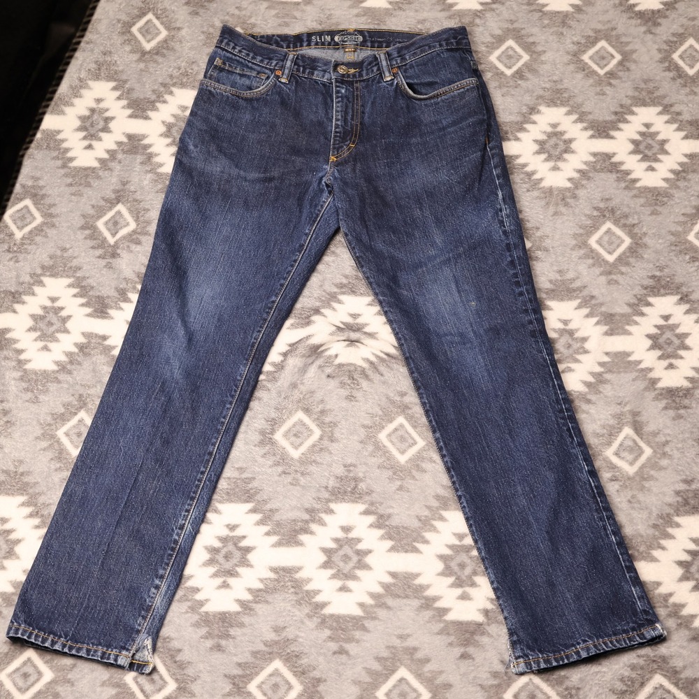VTG USA Fossil Slim Fit Dark Wash Denim Jeans Mens 33x32 Straight Leg Cotton